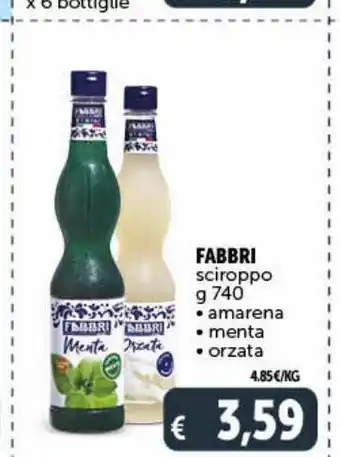 Fabbri sciroppo g 740 amarena menta orzato