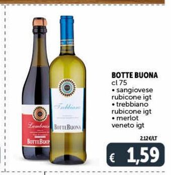 Botte buona cl 75 sangiovese rubicone igt trebbiano rubicone igt merlot veneto igt