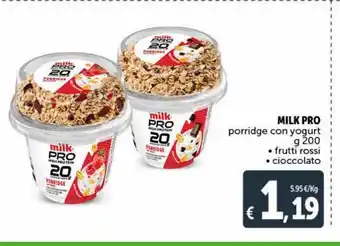 Milk pro porridge con yogurt g 200 futti rossi / cioccolato