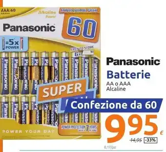 Action Panasonic Batterie AA o AAA Alcaline offerta