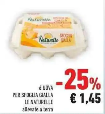 Conad Le Naturelle 6 Uova per Sfoglia Gialla allevate a terra offerta