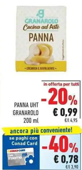 Conad Granarolo Panna UHT 200 ml offerta