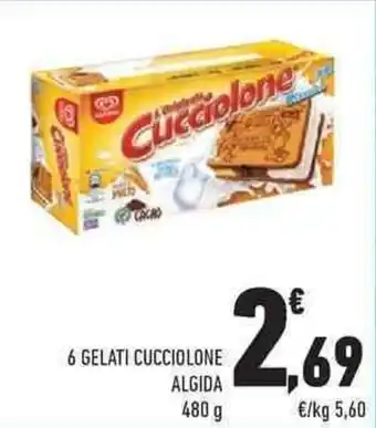 Conad Algida 6 Gelati Cucciolone 480 g offerta