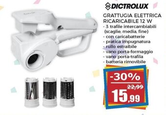 Dictrolux Grattugia Elettrica Ricaricabile 12 W