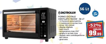 Dictrolux Forno Digitale Ventilato 1500W 36 lt