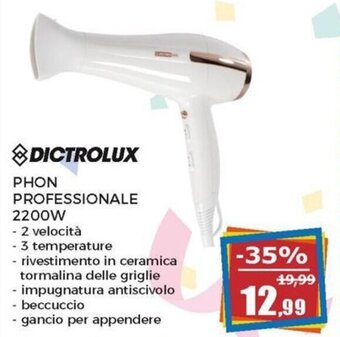 Happy Casa Dictrolux Phon Professionale 2200W offerta