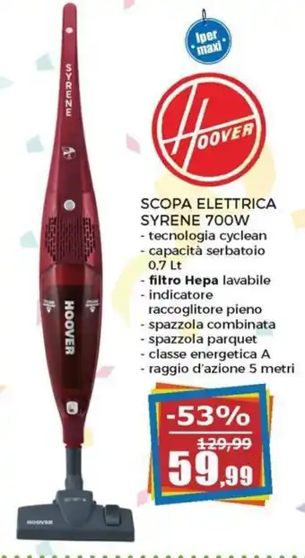 Hoover Scopa Elettrica Syrene 700W