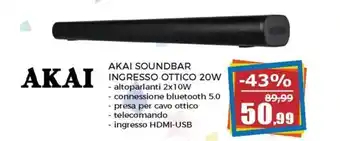 Akai Soundbar Ingresso Ottico 20W