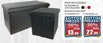 Happy Casa Pouf Richiudibile in Ecopelle H 38x38x38 cm offerta
