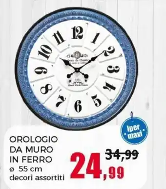 Happy Casa Orologio Da Muro in Ferro ø 55 cm offerta