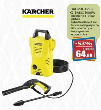 Kärcher Idropulitrice K2 Basic 1400W