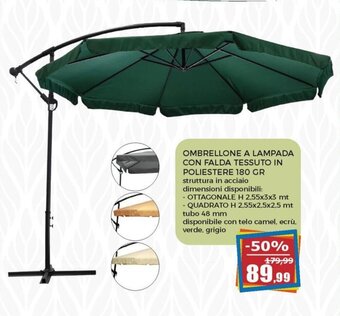 Happy Casa Ombrellone a Lampada Con Falda Tessuto in Poliestere 180 gr offerta