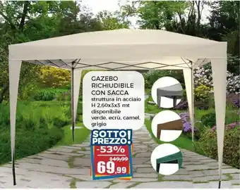 Happy Casa Gazebo Richiudibile con Sacca H 2,60x3x3 mt offerta