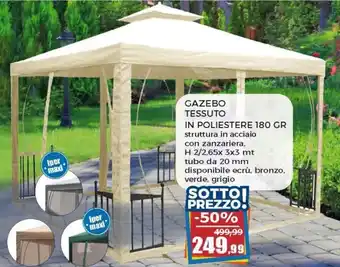 Happy Casa Gazebo Tessuto in Poliestere 180 gr H 2/2,65x3x3 mt offerta