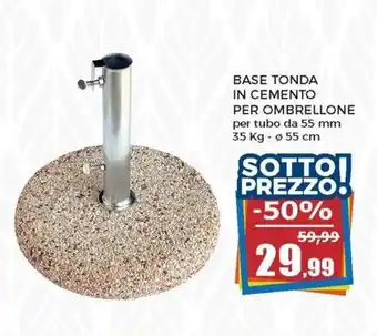 Base Tonda in Cemento per Ombrellone per tubo da 55 mm 35 kg - ø 55 cm