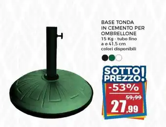 Base Tonda in Cemento per Ombrellone 15 kg - tubo fino a ø 41,5 cm