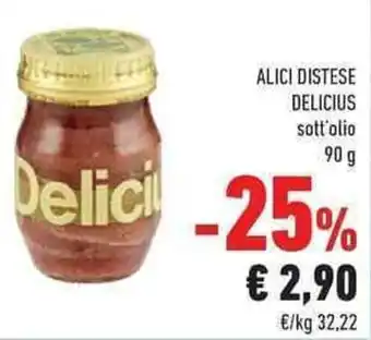 Conad Delicius Alici Distese sott'olio 90 g offerta