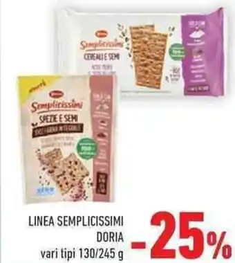 Conad Doria Linea Semplicissimi vari tipi 130/245 g offerta