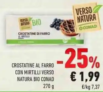 Conad Verso Natura Bio Conad Crostatine Al Farro Con Mirtilli 270 g offerta