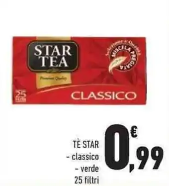 Conad Star Tè classico/verde 25 filtri offerta