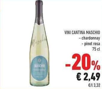 Conad Vini Cantina Maschio chardonnay/pinot rosa 75 cl offerta