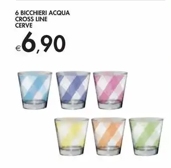 6 bicchieri acqua cross line cerve