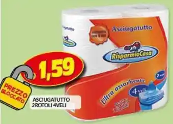Risparmio Casa Asciugatutto 2Rotoli 4veli offerta
