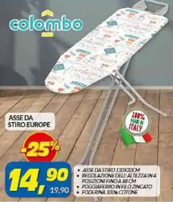 Risparmio Casa colombo Asse Da Stiro Europe 110x32cm offerta