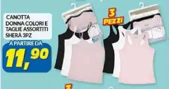 Shera Canotta Donna Colori E Taglie Assortiti 3Pz