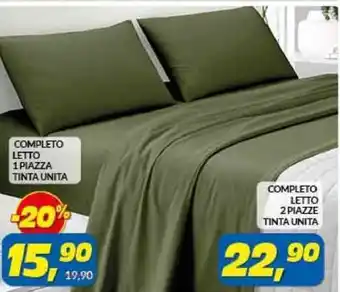 Risparmio Casa Completo Letto 2 Piazze Tinta Unita offerta