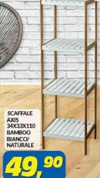 Risparmio Casa Scaffale Axis 34 x 33 x 110 Bamboo Bianco/Naturale offerta