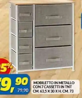 Risparmio Casa Mobiletto In Metallo Con 7 Cassetti in TNT cm. 63.5 x 30 x h.cm.73 offerta