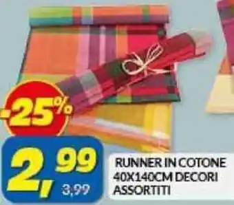 Risparmio Casa Runner In Cotone Decori Assortiti 40 x140cm offerta