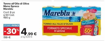 Carrefour Market Tonno all'olio di oliva meno spreco mareblu offerta