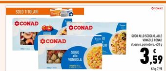 Conad Sugo allo scoglio, alle vongole conad offerta