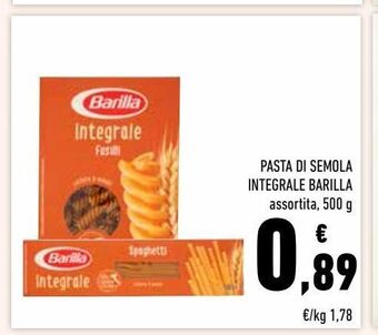 Conad Pasta di semola integrale barilla offerta