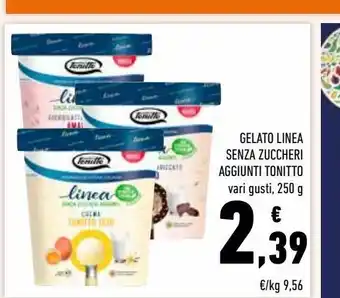 Gelato linea senza zuccheri aggiunti tonitto
