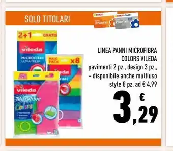Conad Linea panni microfibra colors vileda offerta
