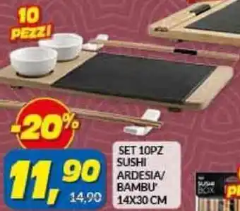 Risparmio Casa Sushi Set 10Pz Ardesia/Bambu 14x30 cm offerta