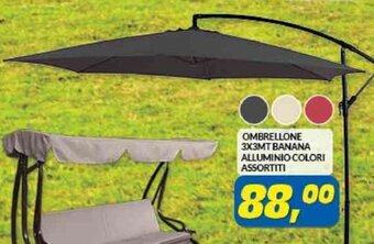 Risparmio Casa Ombrellone 3x3Mt Banana Alluminio Colori Assortiti offerta