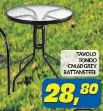 Risparmio Casa Tavolo Tondo Rattan Steel Grey 60cm offerta