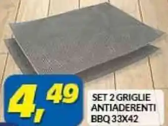 Risparmio Casa Set 2 Griglie Antiaderenti BBQ 33x42 offerta