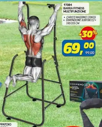 Barra Fitness Multifunzione Carico Massimo 120kgs
