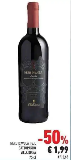 Conad Nero D'Avola I.G.T. Gattopardo Villa Diana 75 cl offerta