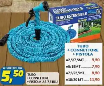 Tubo + Connettore + Pistola 2,5-2,5 Blu