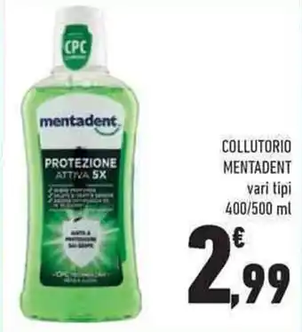 Conad Mentadent Colluttorio 400/500 ml offerta