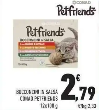 Conad Conad Petfriends Bocconcini in Salsa 12 x 100 g offerta
