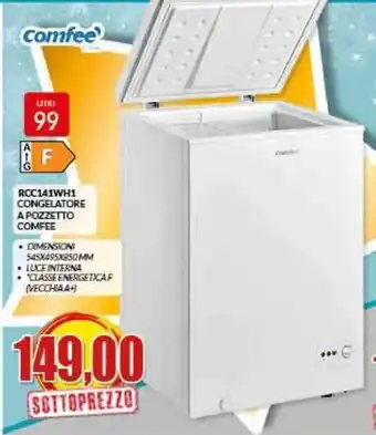 Risparmio Casa comfee RCC141WH1 Congelatore A Pozzetto 545x495x850 mm offerta