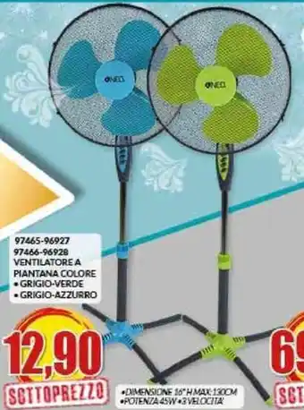 Risparmio Casa Ventilatore A Piantana Colore Grigio-Verde offerta