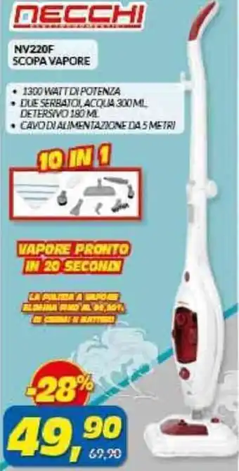 necchi NV220F Scopa Vapore 1300 Watt